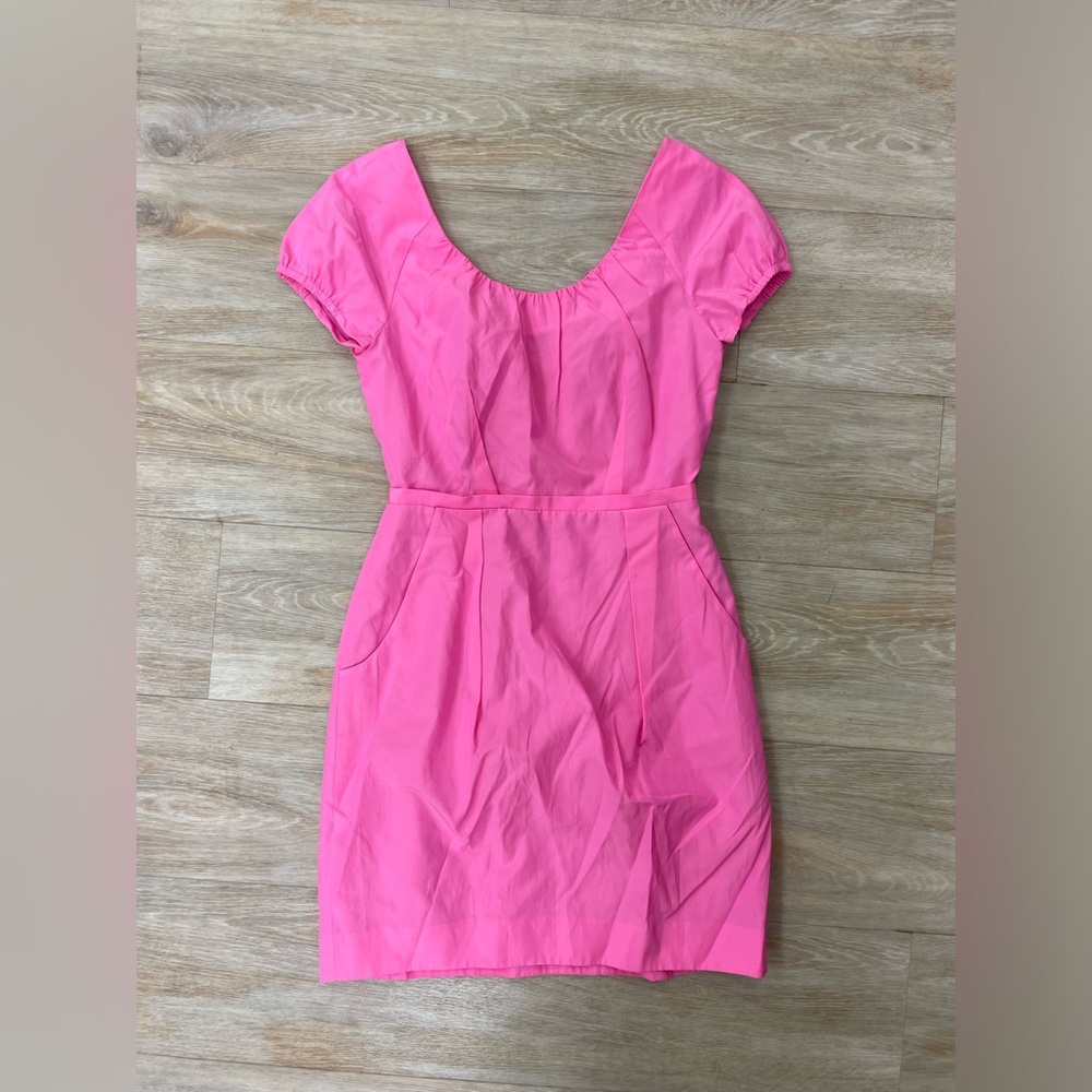 J Crew barbiecore scoop neck size 0 mini dress NWT